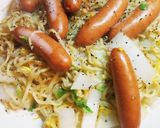 白菜とシャウエッセンの白だし焼きそば作り方4写真