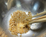 ふわとろ歯応え★納豆長芋京菜で卵黄和え作り方3写真
