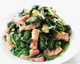 【ほうれん草ベーコンのにんにく醤油炒め】作り方6写真
