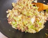ひき肉とキャベツのお好み焼き風オムレツ作り方3写真