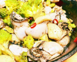 生食牡蠣とニンニクと野菜のレアアヒージョ作り方5写真