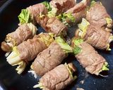 すき焼き風！ネギとしめじの牛肉巻き作り方6写真