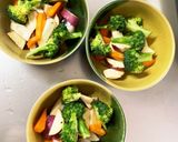 根菜茄子生姜ドレッシング炒味温野菜サラダ作り方7写真