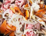 レンコンとごぼうと牛肉の含め煮作り方5写真