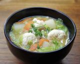 鶏団子と野菜のおかず味噌汁作り方7写真