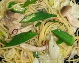 オクラとキャベツの和風ペペロン風パスタ作り方6写真