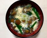 なめことニラでふわふわお吸い物作り方5写真
