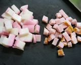 簡単！ピザトースト　かまぼこベーコン作り方1写真
