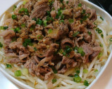 簡単！激ウマ！牛肉もやしのガリバタソース作り方7写真
