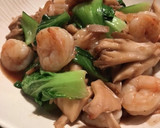 簡単！青梗菜と海老と舞茸の中華風炒め作り方8写真