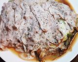 長ネギと豚肉のミルフィーユ酒蒸し焼き作り方3写真