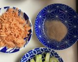 鰹出汁で和風鮭チャーハン作り方1写真