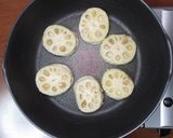 ポン酢でれんこんのツナマヨ挟み焼き作り方7写真