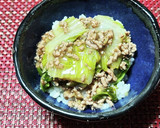 白菜の生姜と合い挽き肉のあんかけ作り方6写真