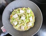 お餅１個でキャベツたっぷりお好み焼き作り方4写真
