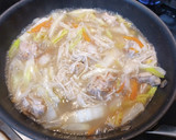 鶏ももと白菜 長ネギの白だし餡かけうどん作り方6写真