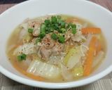 鶏ももと白菜 長ネギの白だし餡かけうどん作り方7写真