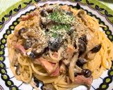 なめこで濃厚☆きのこのクリームパスタ作り方8写真
