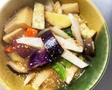 根菜茄子肉なしオイスター炒味温野菜サラダ作り方16写真