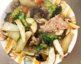 オイスター醤油炒味豚こま大根青椒肉絲風作り方16写真