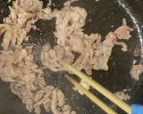 お弁当用☆豚肉の胡麻高菜漬けマヨ炒め作り方4写真