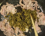 お弁当用☆豚肉の胡麻高菜漬けマヨ炒め作り方5写真
