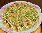 九条ネギでお好み焼き作り方8写真