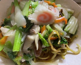 栄養満点　小松菜　あんかけ　焼きそば作り方6写真