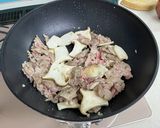 豚肉と白菜と小松菜とキノコの炒め物作り方5写真