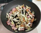 白菜とシメジとベーコンのパスタ作り方4写真