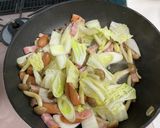 白菜とシメジとベーコンのパスタ作り方5写真