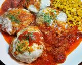 簡単☆トマト煮込みハンバーグ作り方6写真