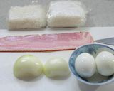 あごだしと昆布だしで、ゆで玉子の炒飯作り方1写真