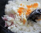 あごだしと昆布だしで、ゆで玉子の炒飯作り方4写真