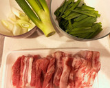 至高の鍋★豚ばら厚切り肉のもつ鍋風作り方1写真