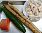 シャキシャキ☆蒸しごぼうサラダ作り方1写真