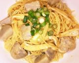 里芋と油揚げの味噌クリームパスタ作り方5写真