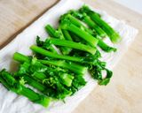 菜の花の茎で肉巻きおかず作り方4写真