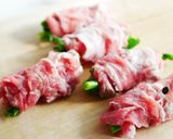 菜の花の茎で肉巻きおかず作り方5写真