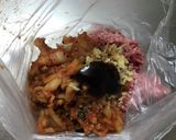 袋でもみもみ☆キムチ入り☆棒餃子作り方1写真