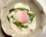 ワラビのおろし長芋・温泉卵のっけ作り方3写真