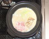 【ひとり鍋】辛味噌醤と豚肉の豆乳担々土鍋作り方5写真