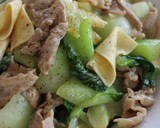 豆腐干/豆腐皮で青梗菜と豚肉の中華炒め作り方13写真