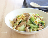 豆腐干/豆腐皮で青梗菜と豚肉の中華炒め作り方14写真