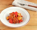 鶏もも肉とパプリカのカレーケチャ炒め作り方6写真