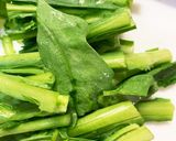 春菊と舞茸の温野菜サラダ（バタポン味）作り方1写真