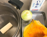 簡単♡かぼちゃの皮ごと栄養たっぷりスープ作り方1写真