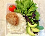 柔らか♡豆腐ハンバーグロコモコプレート♡作り方24写真