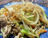 バターしょうゆ焼きうどん(^▽^)o作り方7写真