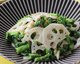 菜の花とれんこんのきび酢マヨ和え作り方5写真